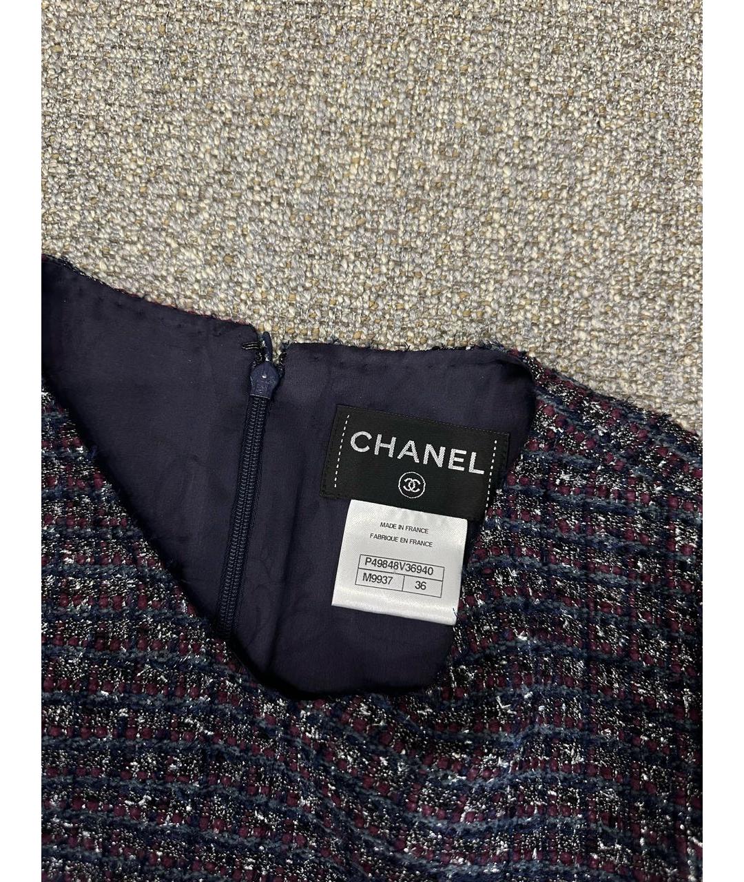 CHANEL Мульти твидовое повседневное платье, фото 5