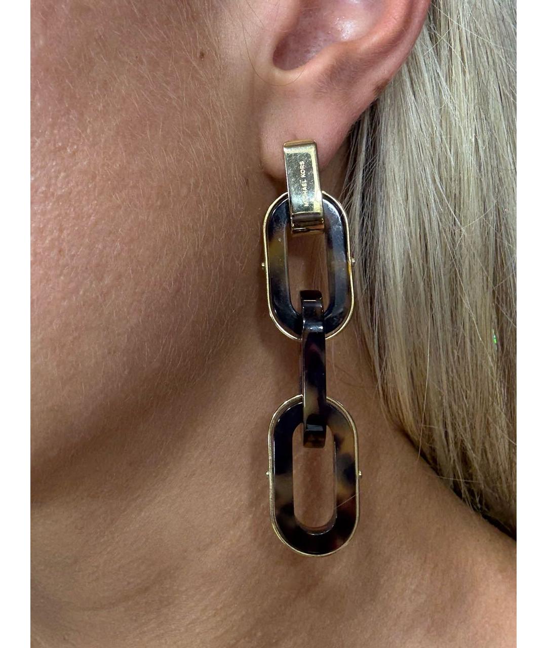 MICHAEL KORS Золотые пластиковые серьги, фото 4