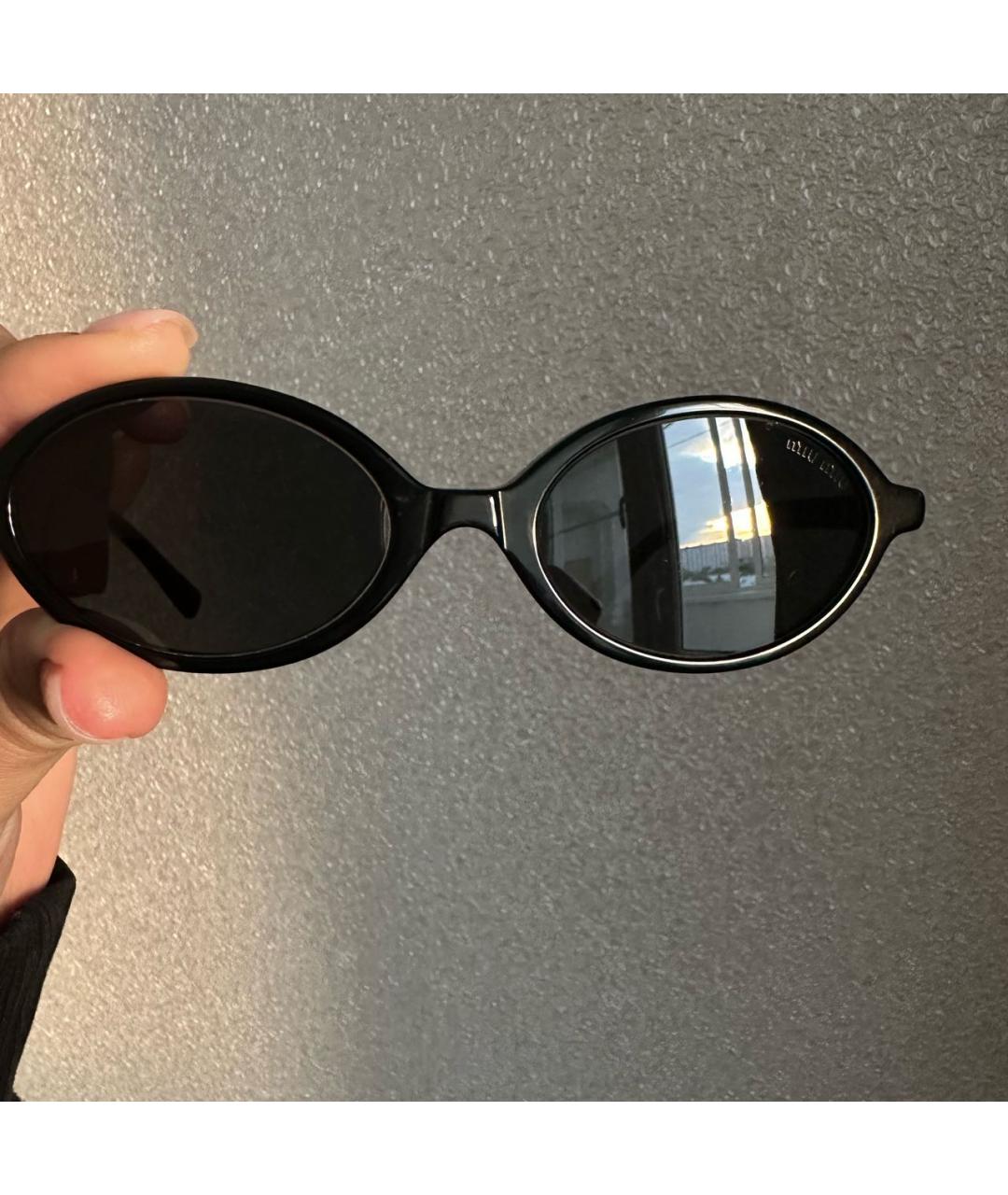 MIU MIU Черные пластиковые солнцезащитные очки, фото 8