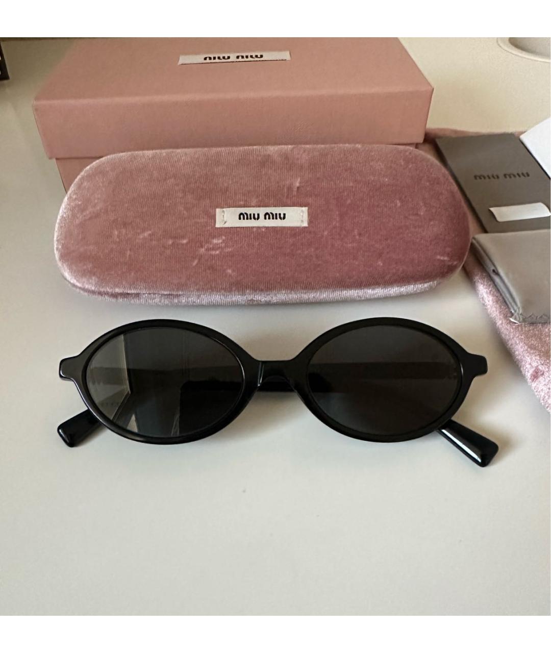 MIU MIU Черные пластиковые солнцезащитные очки, фото 5