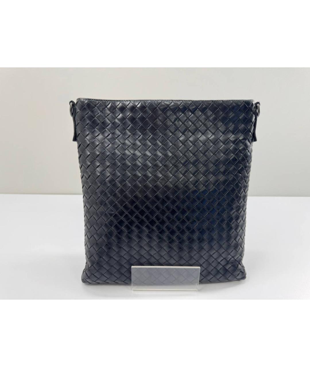 BOTTEGA VENETA Черная кожаная сумка на плечо, фото 4