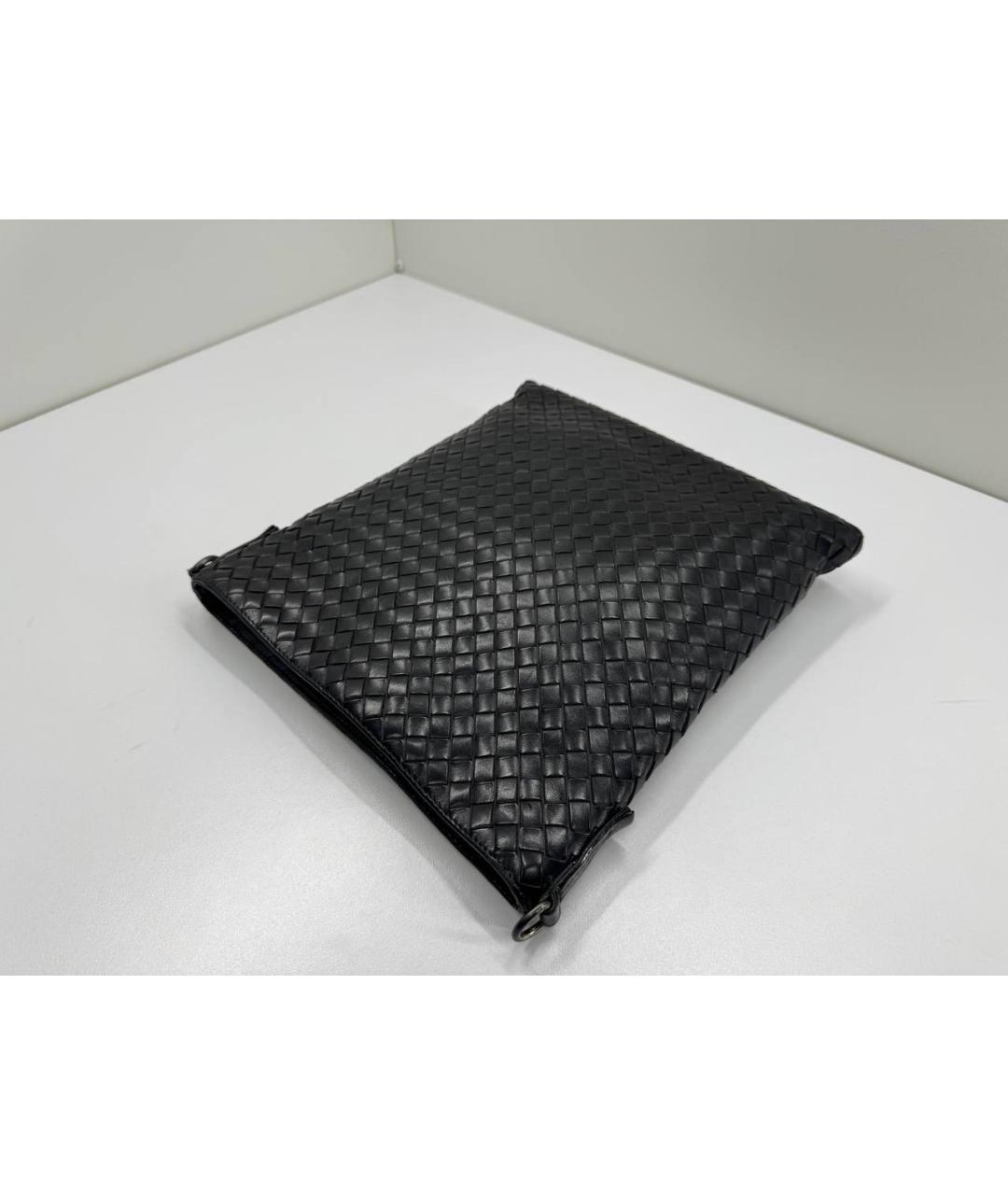 BOTTEGA VENETA Черная кожаная сумка на плечо, фото 7