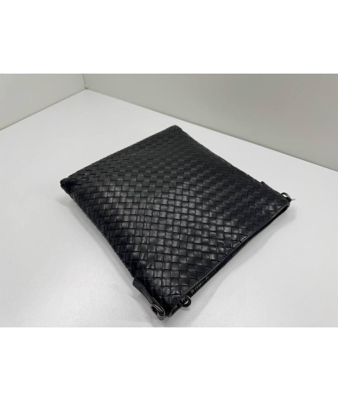 BOTTEGA VENETA Черная кожаная сумка на плечо, фото 8