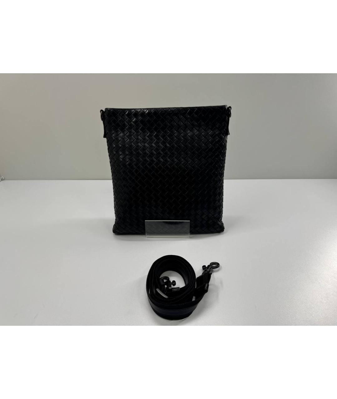 BOTTEGA VENETA Черная кожаная сумка на плечо, фото 2