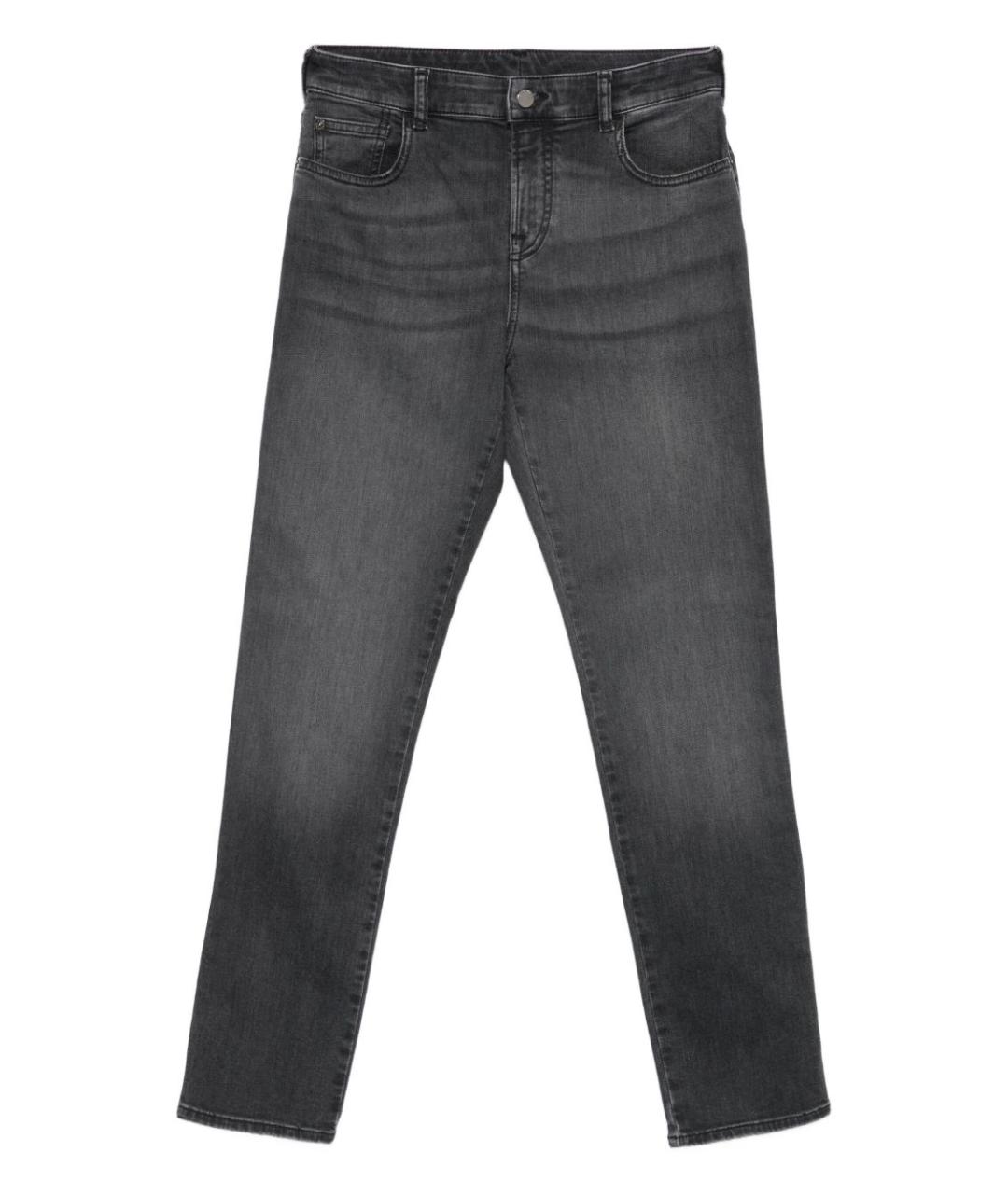 EMPORIO ARMANI Антрацитовые прямые джинсы, фото 1
