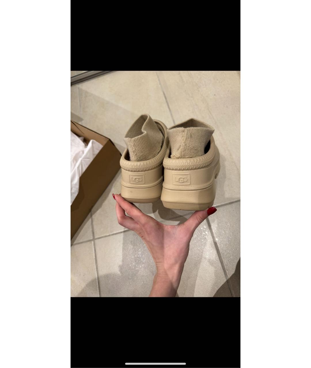 UGG AUSTRALIA Бежевые резиновые ботинки, фото 4