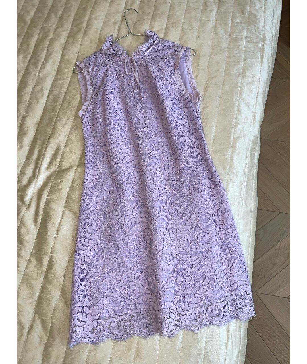 SANDRO Фиолетовое полиэстеровое коктейльное платье, фото 5