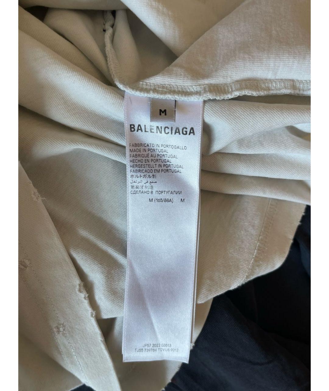 BALENCIAGA Серая хлопковая футболка, фото 5