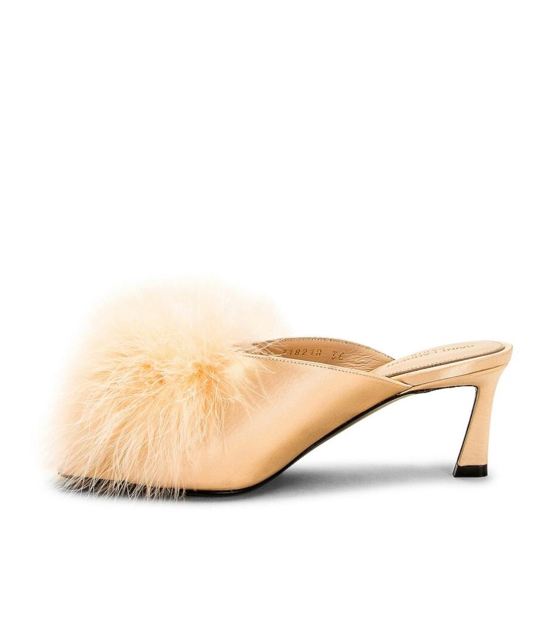 SAINT LAURENT Бежевые мюли, фото 3