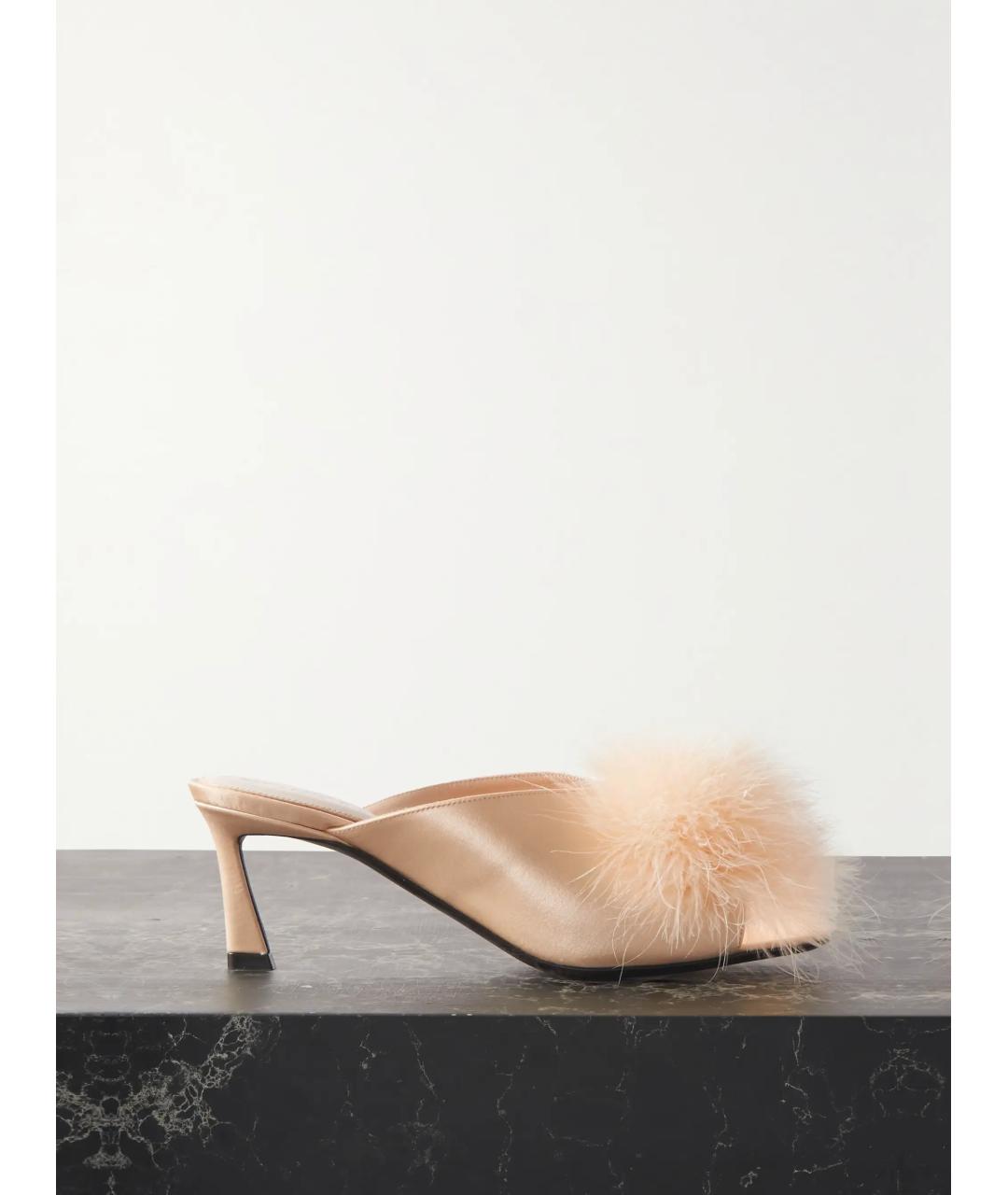 SAINT LAURENT Бежевые мюли, фото 8