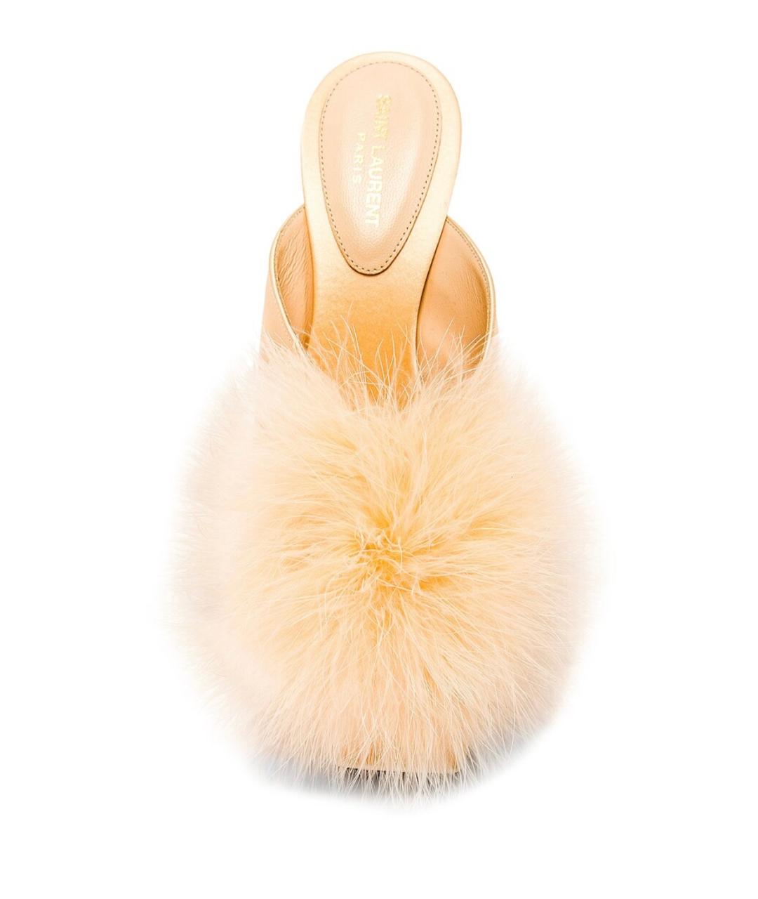 SAINT LAURENT Бежевые мюли, фото 4