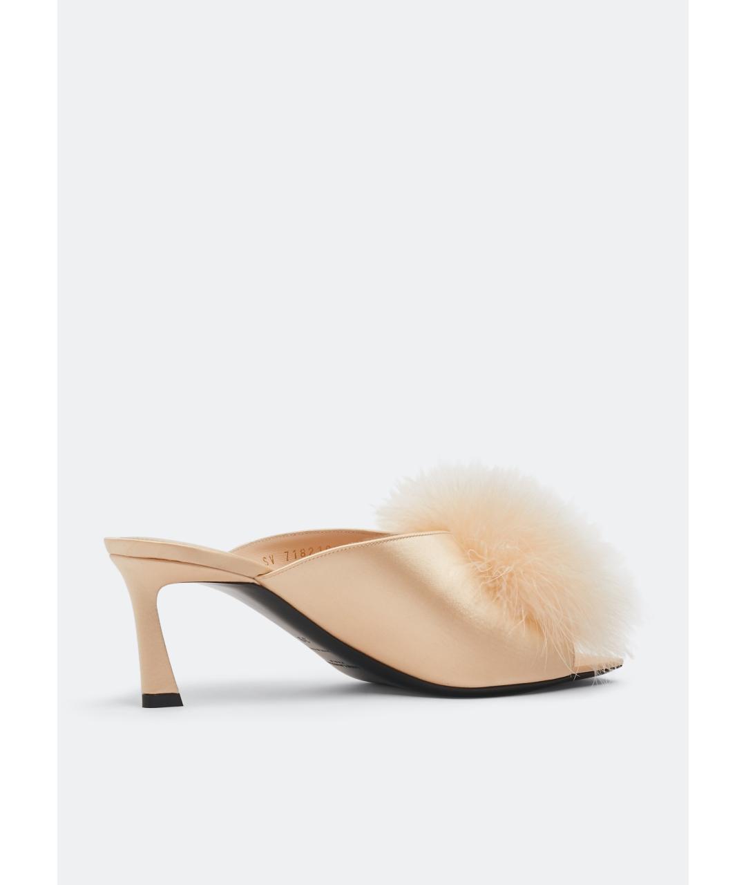 SAINT LAURENT Бежевые мюли, фото 6
