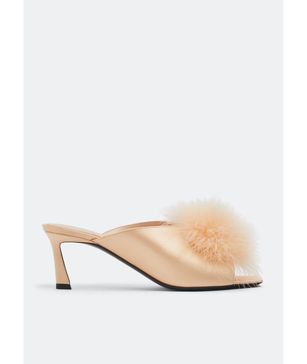 SAINT LAURENT Бежевые мюли, фото 7