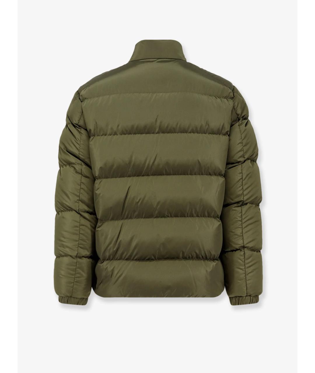 MONCLER Зеленый полиамидовый пуховик, фото 2