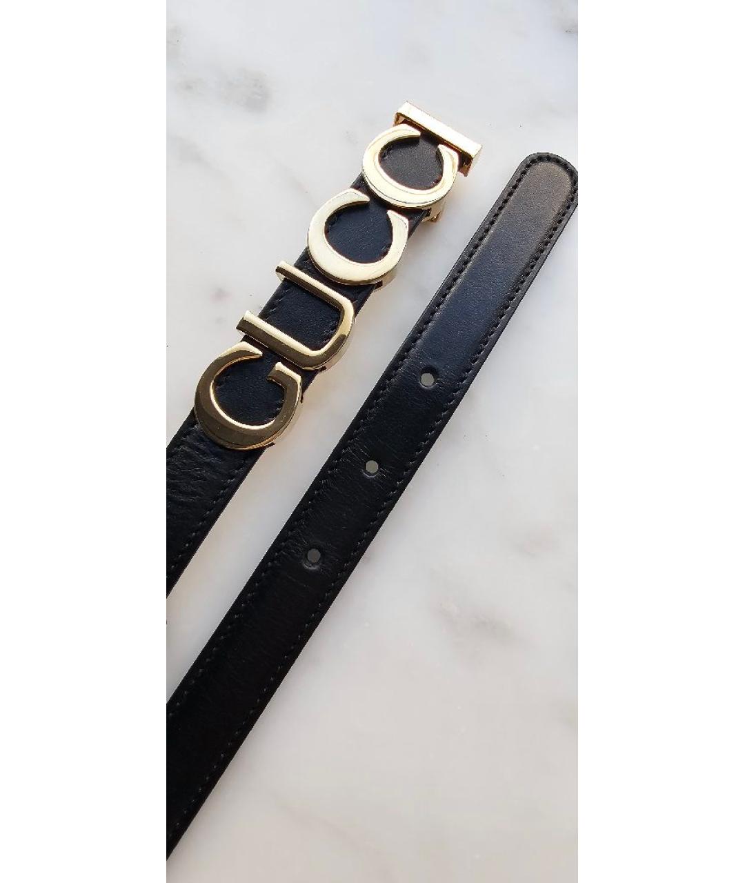 GUCCI Черный кожаный ремень, фото 3