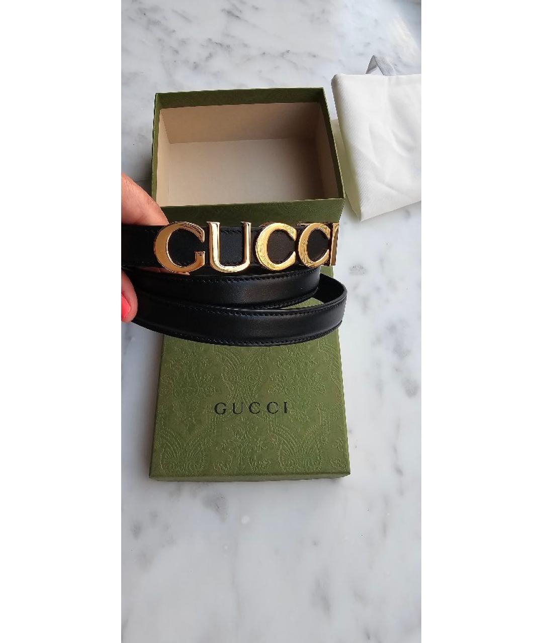 GUCCI Черный кожаный ремень, фото 6