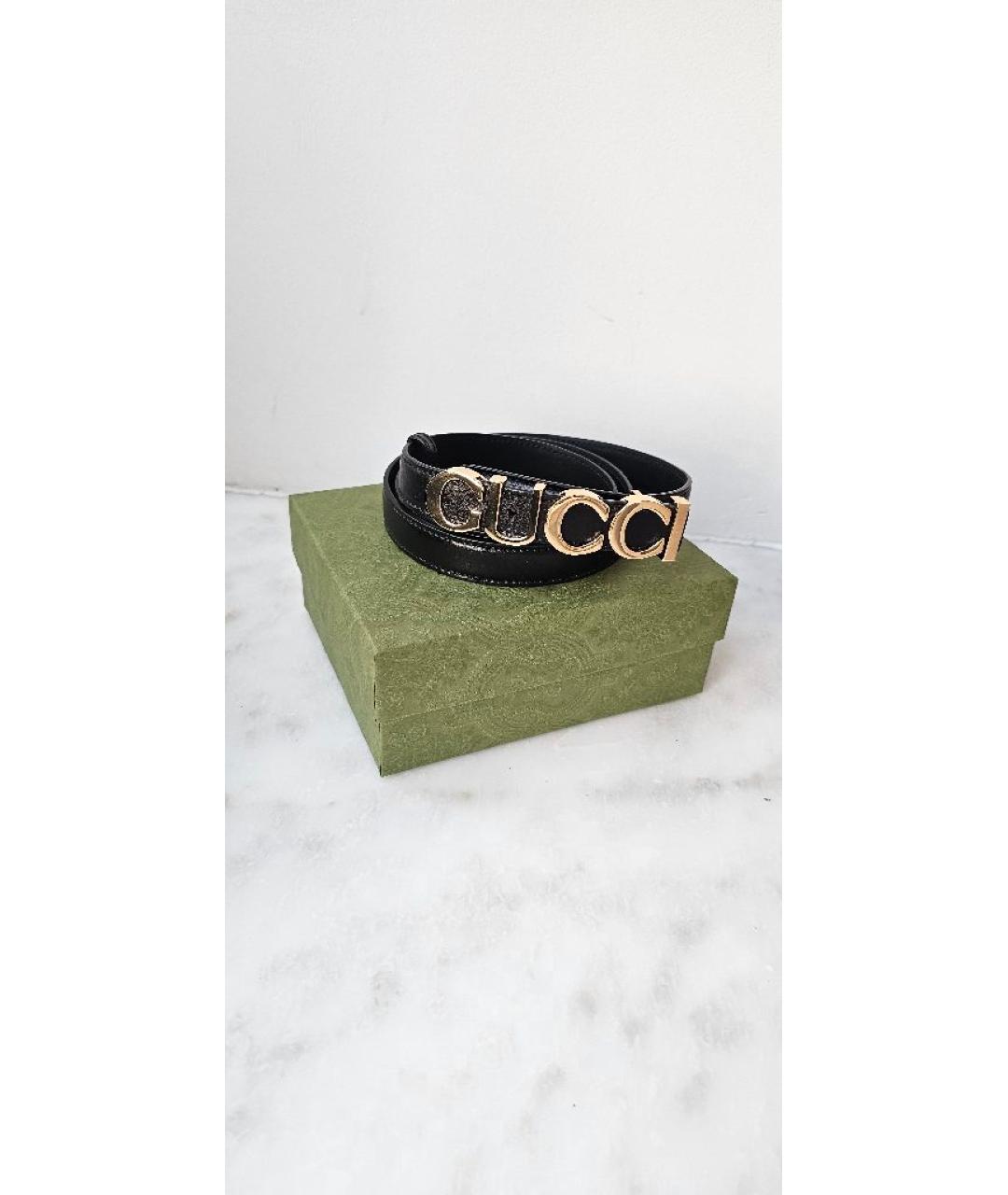 GUCCI Черный кожаный ремень, фото 10