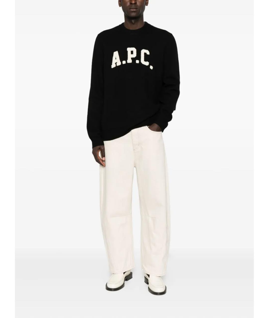 A.P.C. Черный шерстяной джемпер / свитер, фото 2