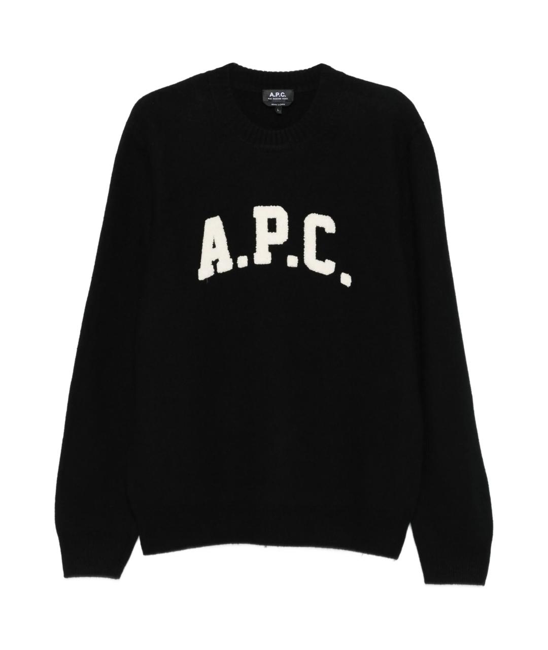 A.P.C. Черный шерстяной джемпер / свитер, фото 1