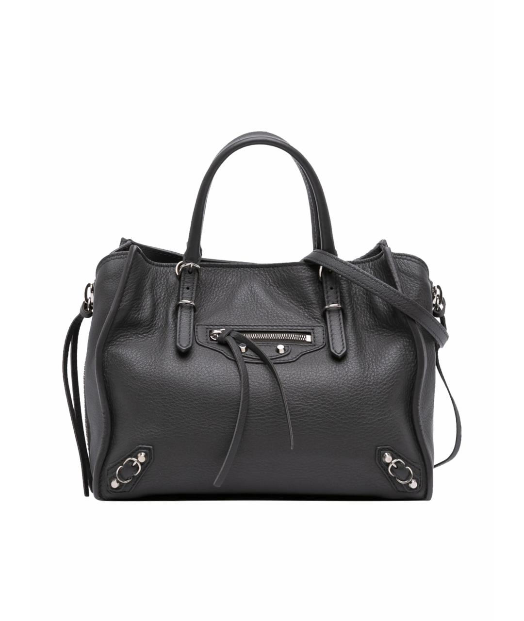 BALENCIAGA Черная кожаная сумка с короткими ручками, фото 1