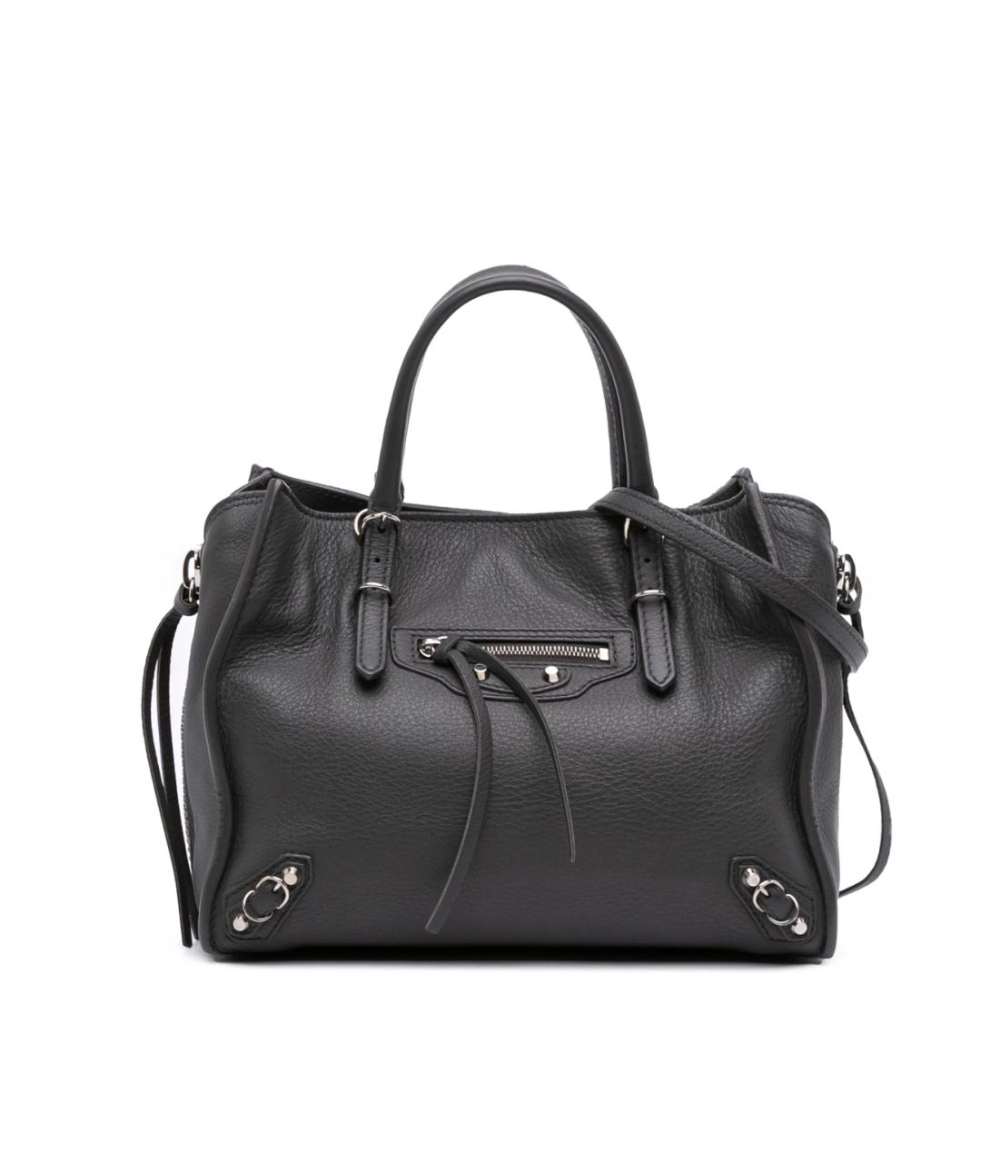 BALENCIAGA Черная кожаная сумка с короткими ручками, фото 10