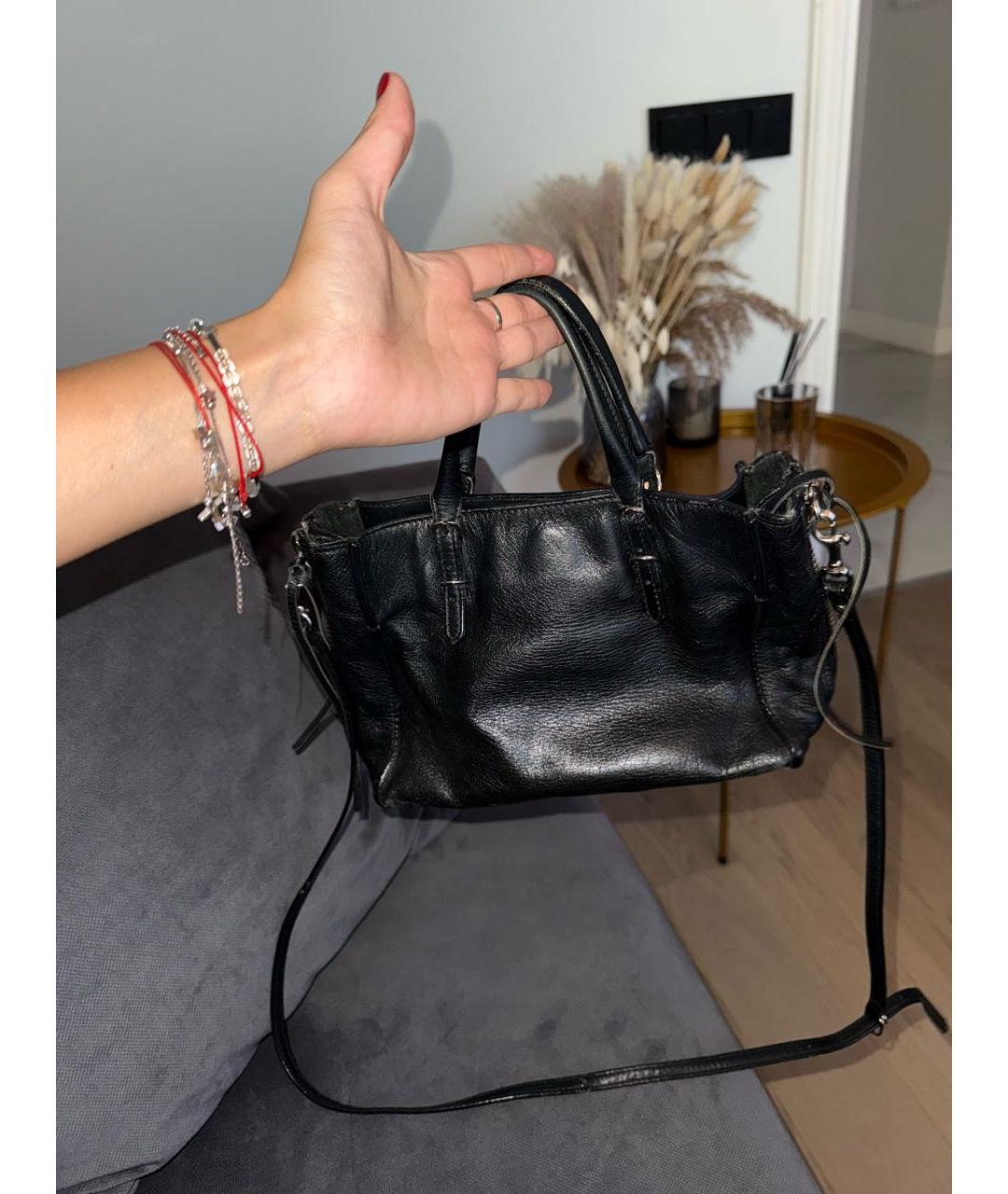 BALENCIAGA Черная кожаная сумка с короткими ручками, фото 8