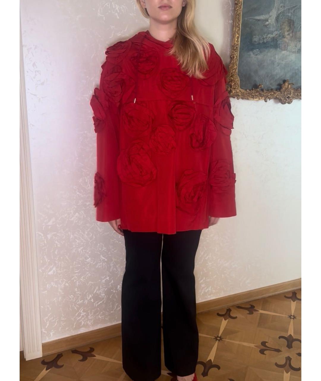 VALENTINO Красная хлопковая куртка, фото 4
