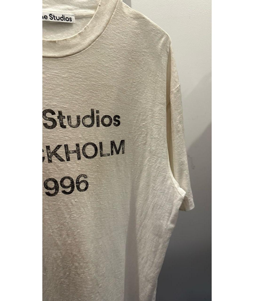 ACNE STUDIOS Белая хлопковая футболка, фото 7