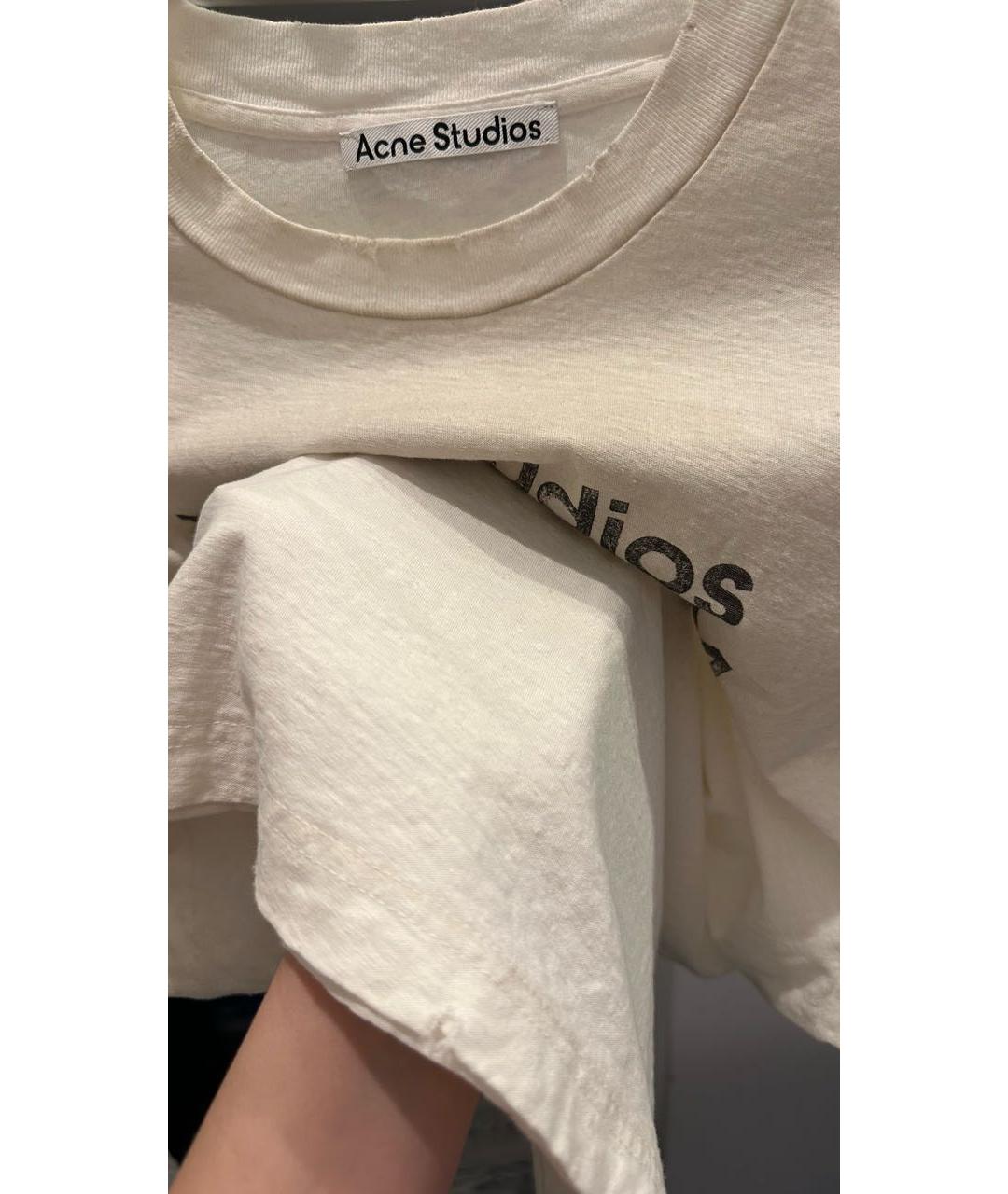 ACNE STUDIOS Белая хлопковая футболка, фото 8