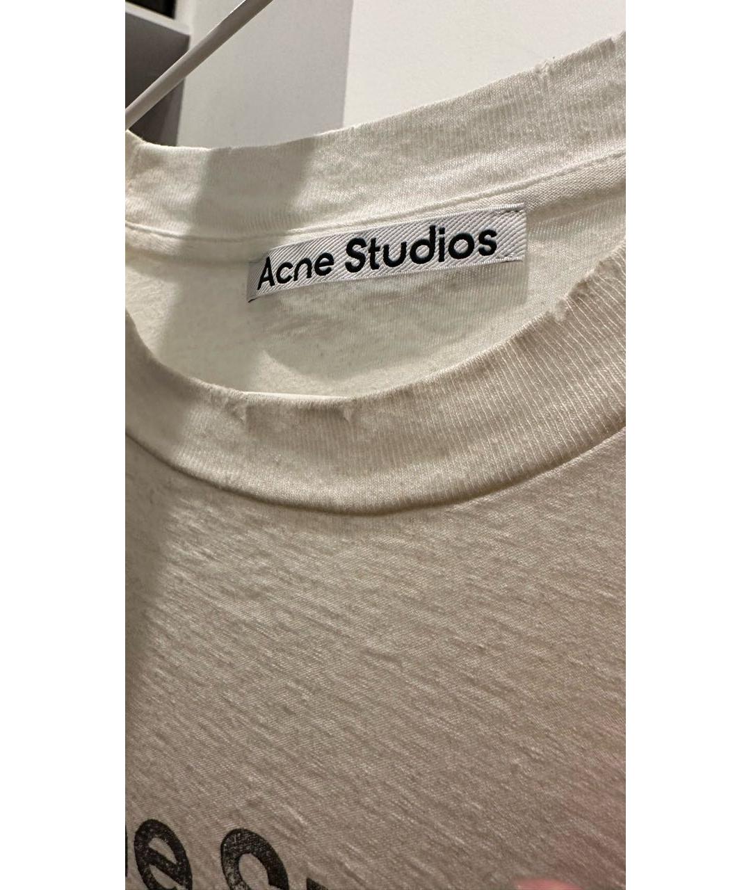 ACNE STUDIOS Белая хлопковая футболка, фото 3