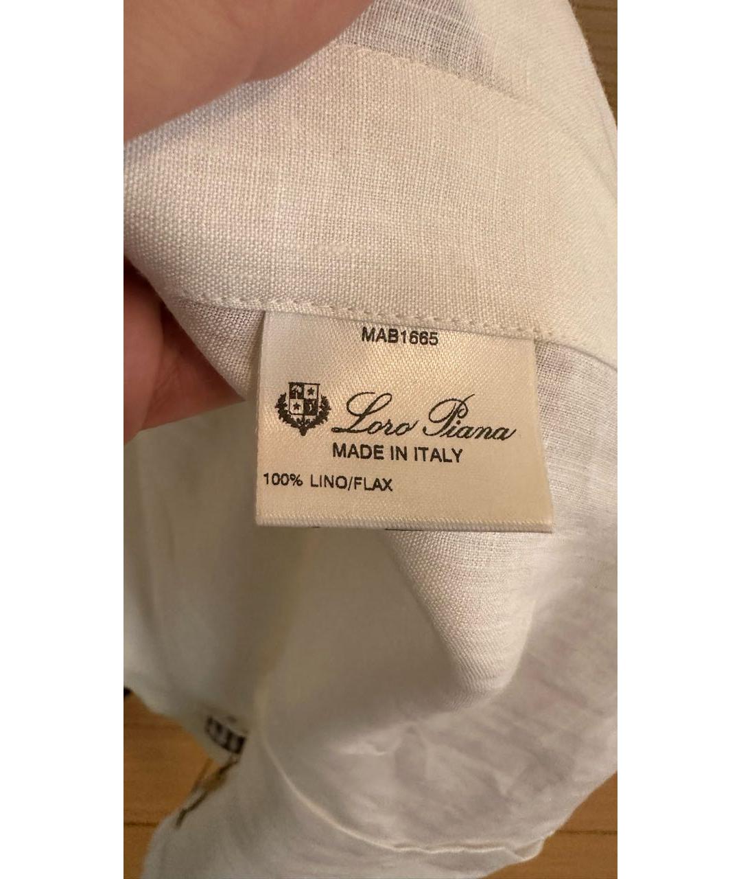 LORO PIANA Белая льняная рубашка, фото 4
