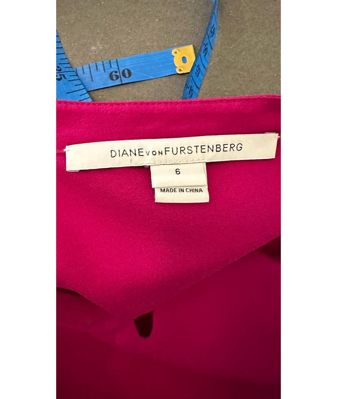 DIANE VON FURSTENBERG Фуксия шелковая блузы, фото 3