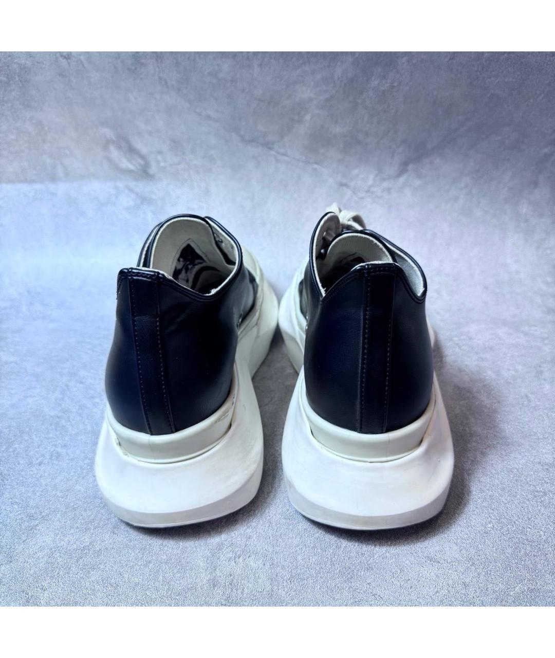 RICK OWENS Черные кожаные низкие кроссовки / кеды, фото 4
