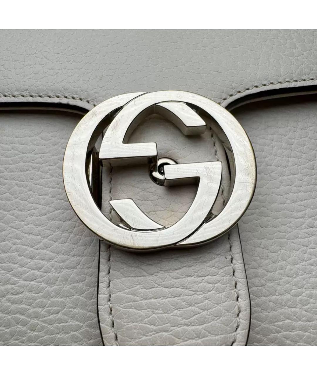 GUCCI Бежевая кожаная сумка через плечо, фото 5