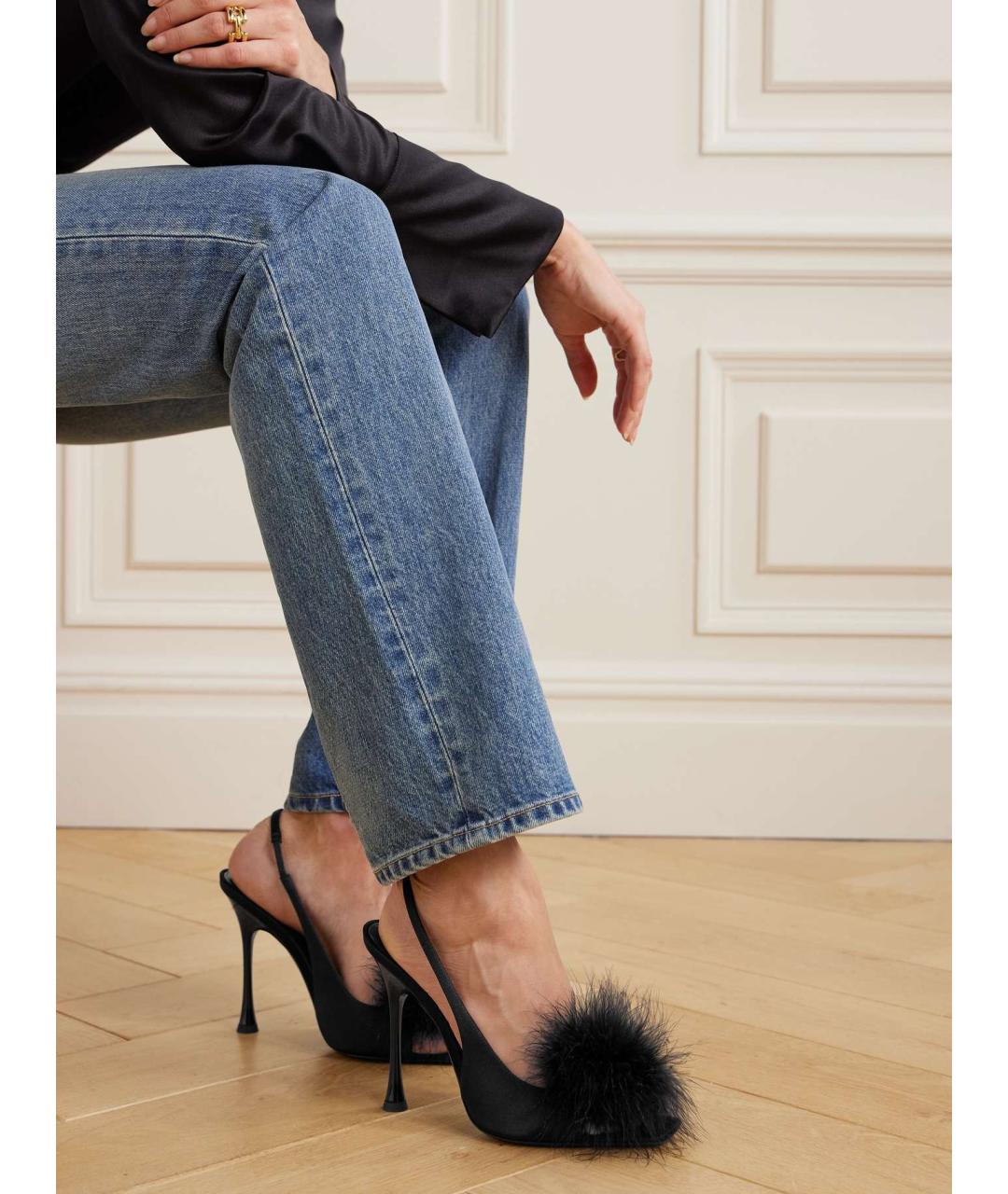 SAINT LAURENT Черные мюли, фото 2