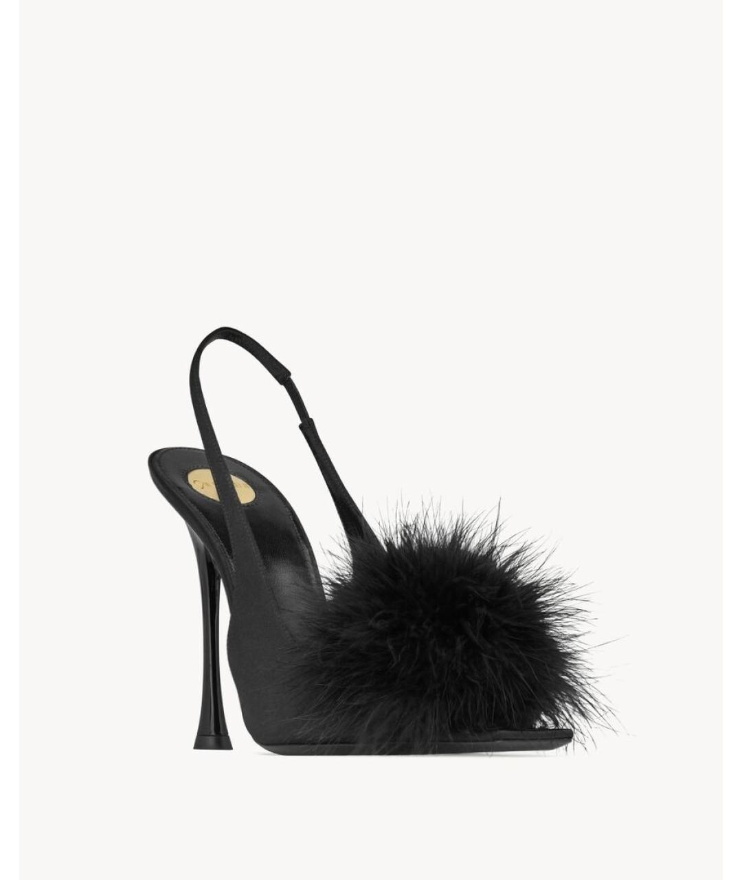 SAINT LAURENT Черные мюли, фото 7