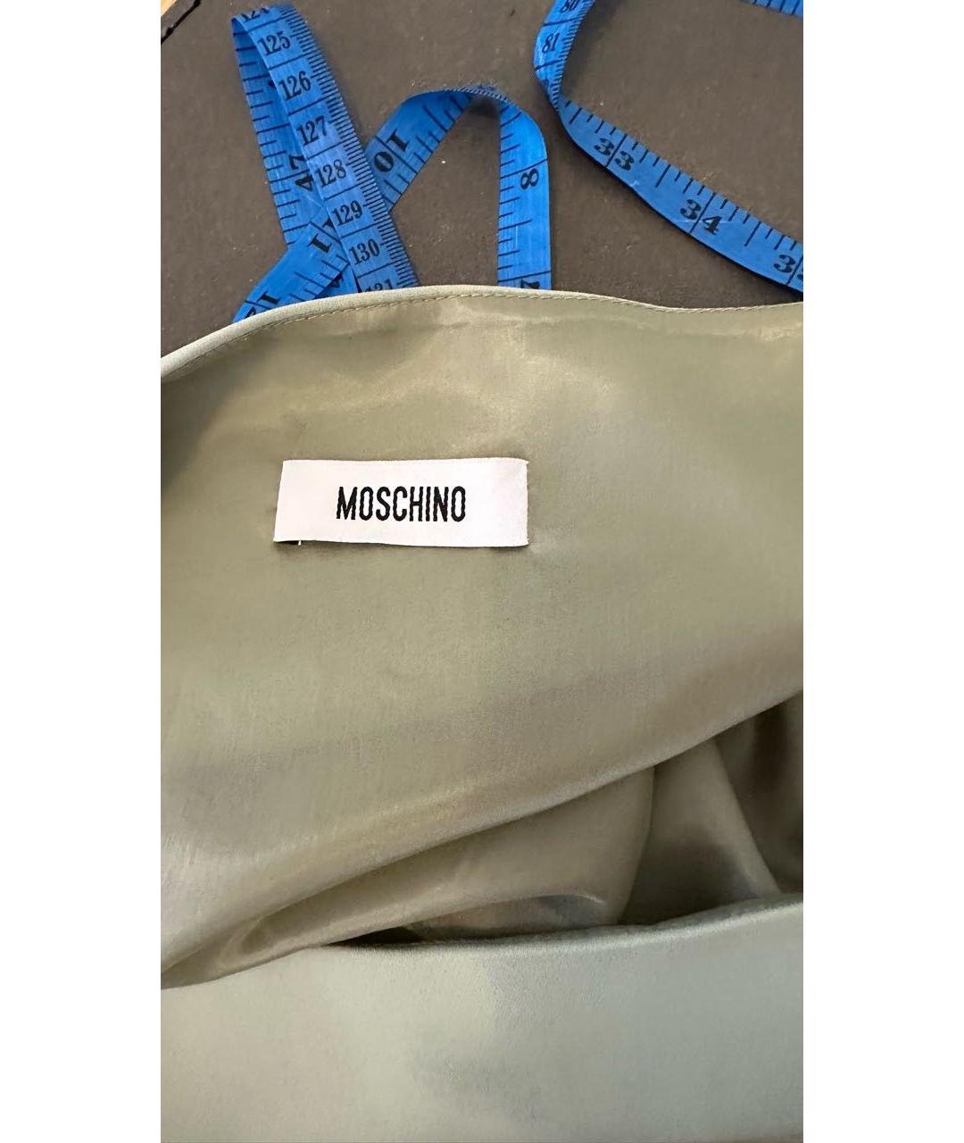 MOSCHINO Хаки полиэстеровое повседневное платье, фото 3