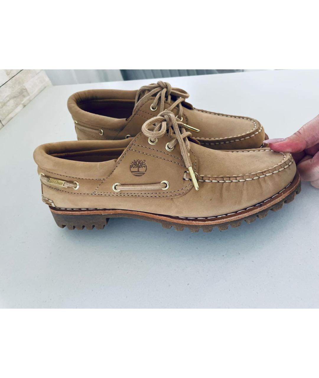 TIMBERLAND Бежевые кожаные мокасины, фото 2