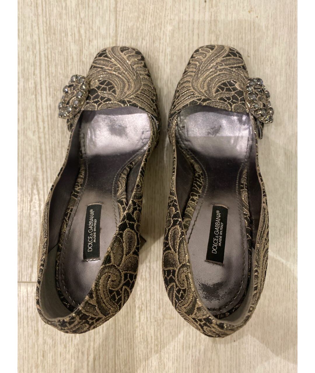 DOLCE&GABBANA Антрацитовые текстильные туфли, фото 3