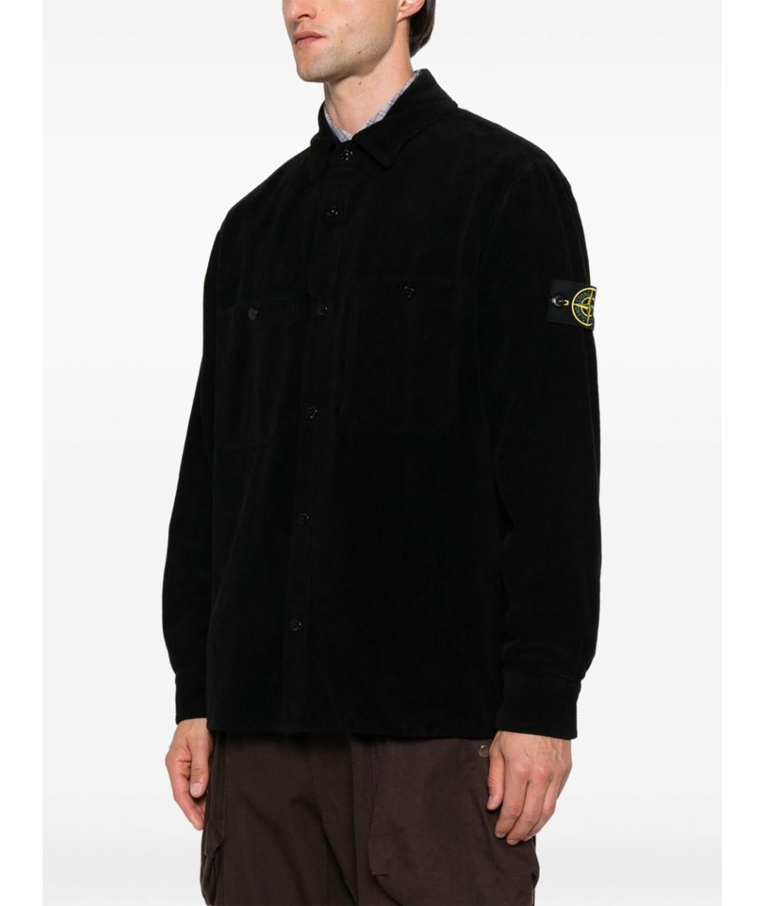 STONE ISLAND Черная хлопковая кэжуал рубашка, фото 5