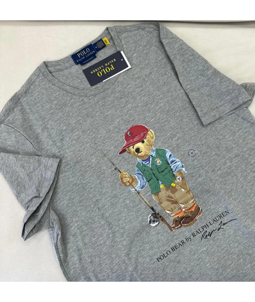 POLO RALPH LAUREN Серая хлопковая футболка, фото 3