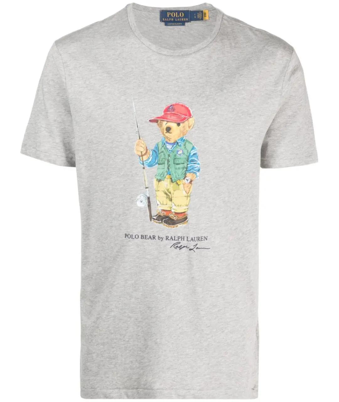 POLO RALPH LAUREN Серая хлопковая футболка, фото 1