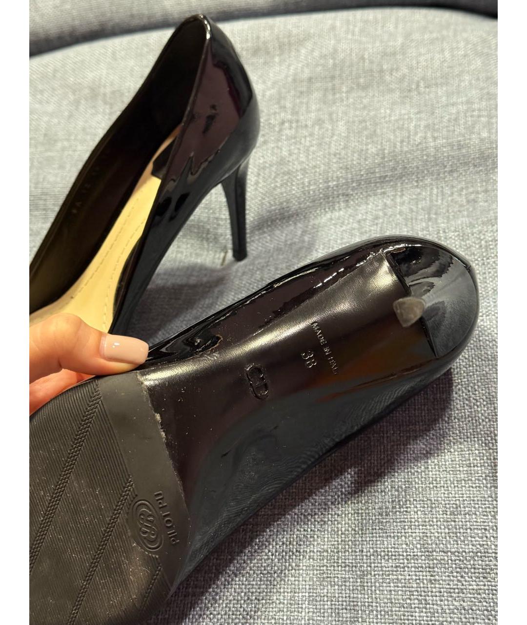 CHRISTIAN DIOR Черные туфли из лакированной кожи, фото 4