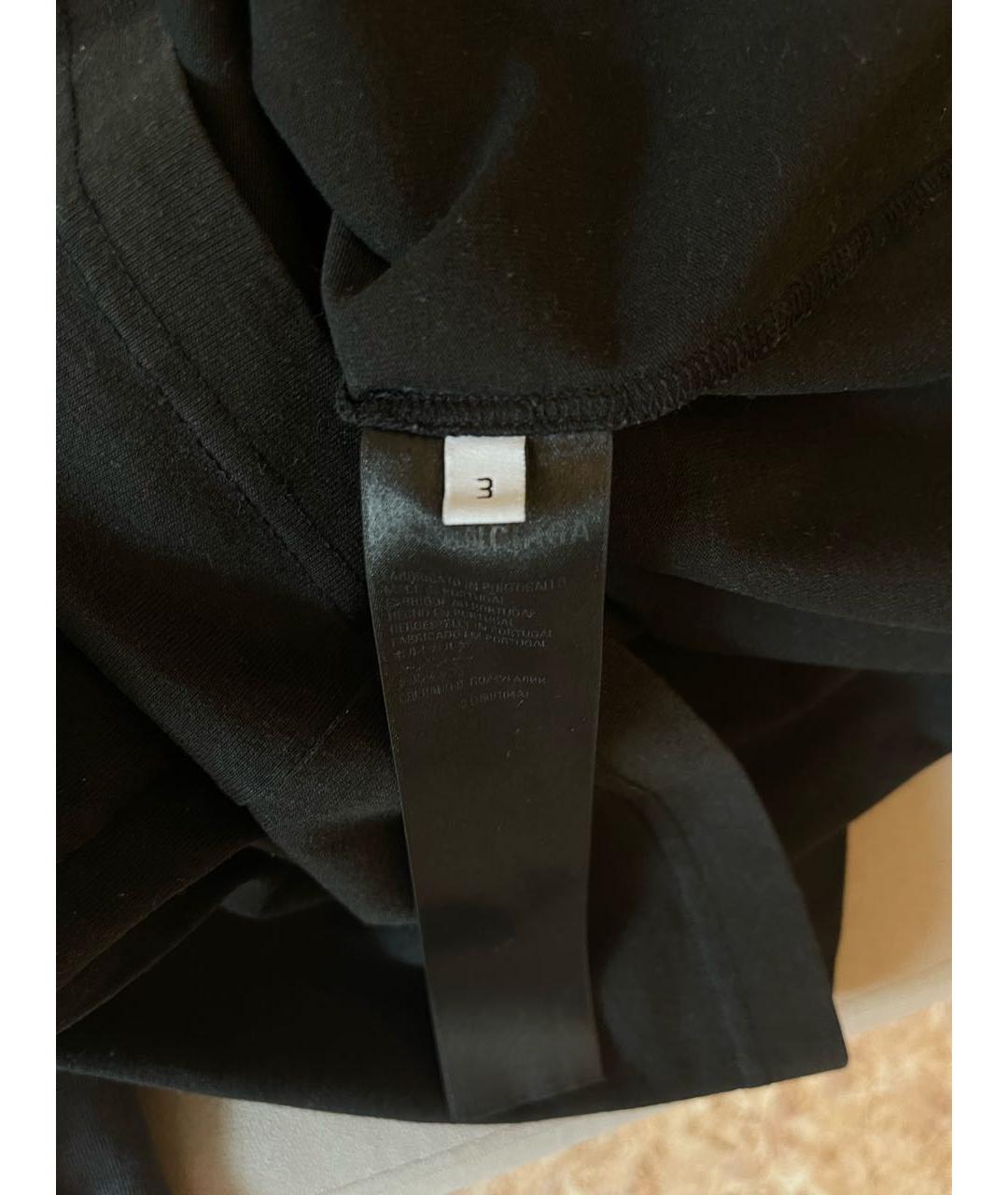 BALENCIAGA Черная хлопковая футболка, фото 5
