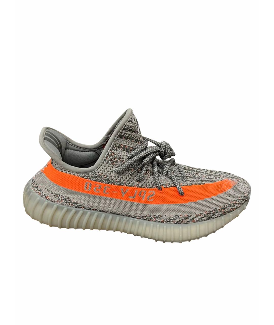 ADIDAS YEEZY Антрацитовые низкие кроссовки / кеды, фото 1