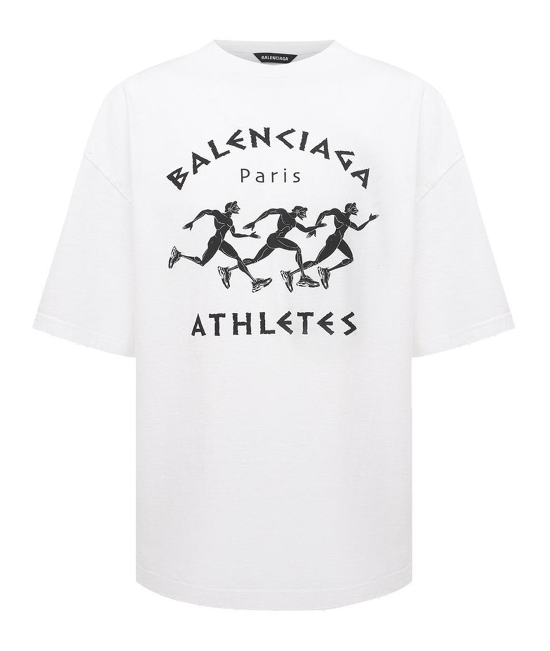 BALENCIAGA Белая хлопковая футболка, фото 1