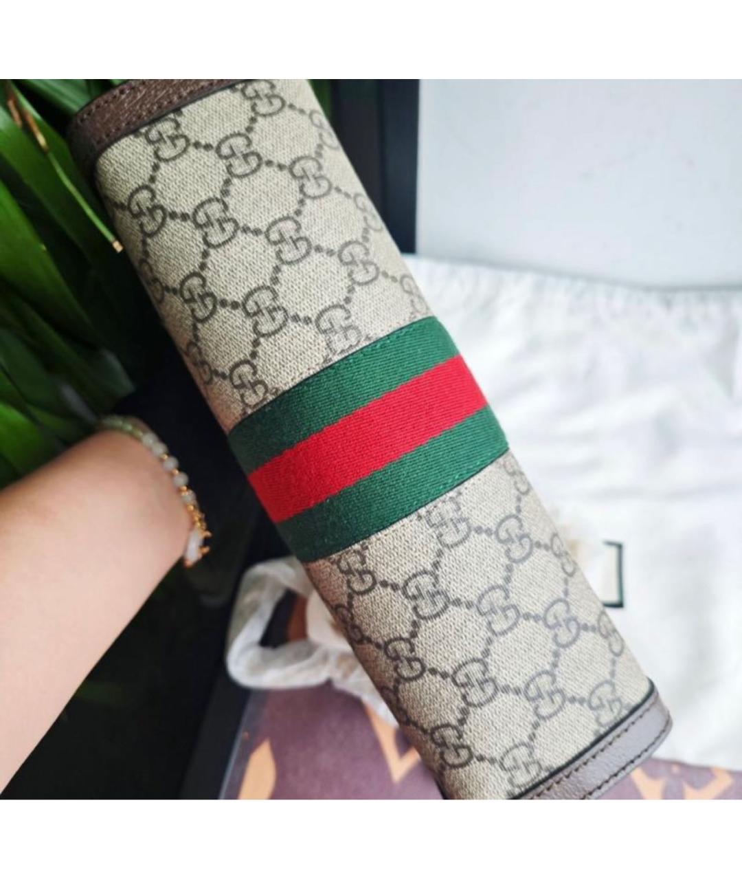 GUCCI Коричневая кожаная сумка через плечо, фото 4