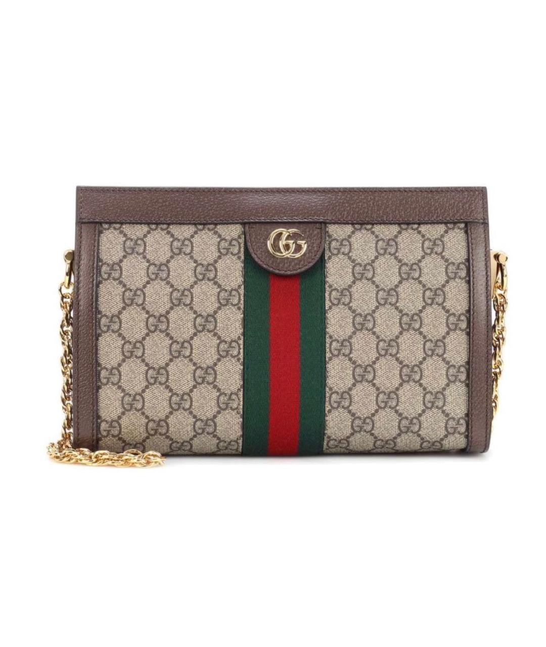 GUCCI Коричневая кожаная сумка через плечо, фото 9