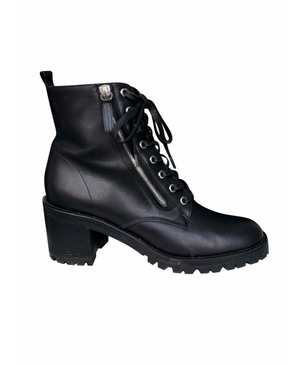 GIANVITO ROSSI Черные кожаные ботинки, фото 1