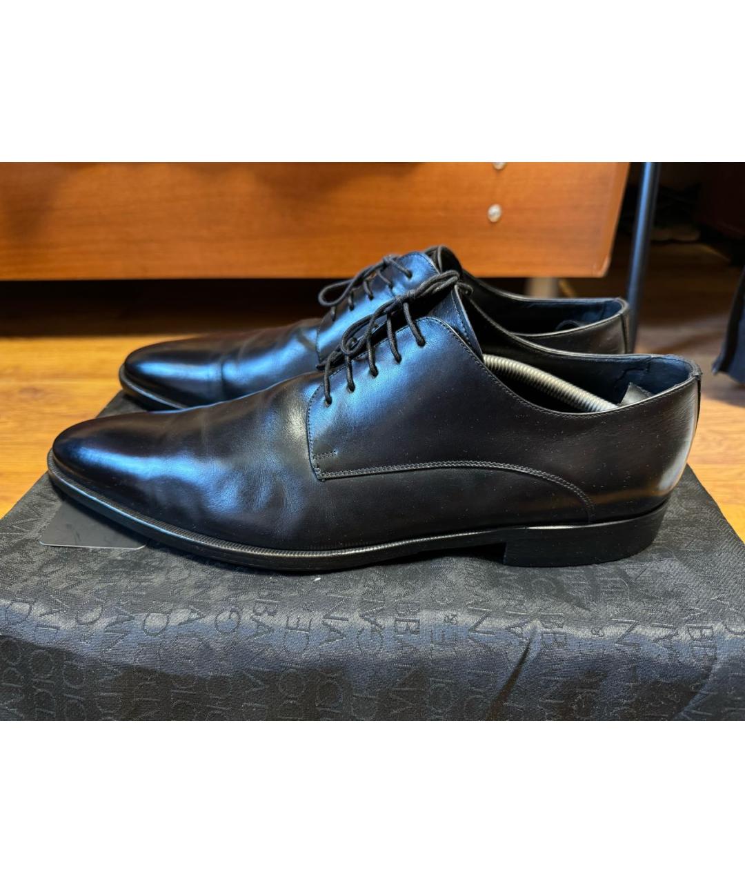 DOLCE&GABBANA Черные кожаные туфли, фото 6